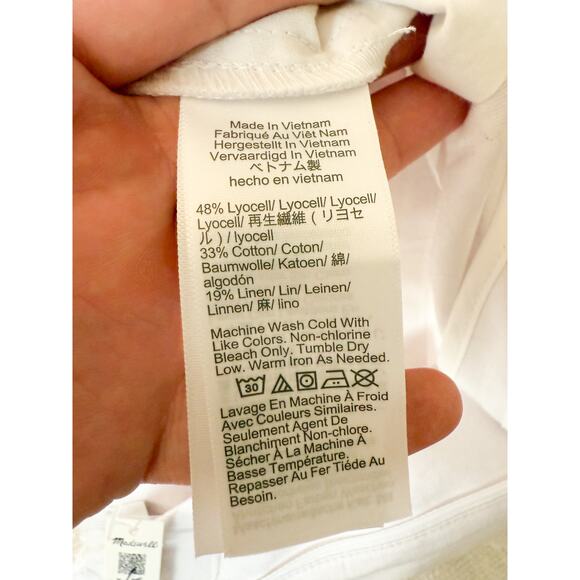 Madewell | NWT The Drapey Twill Pleated Short in White | Sz 2 - Picture 9 of 10